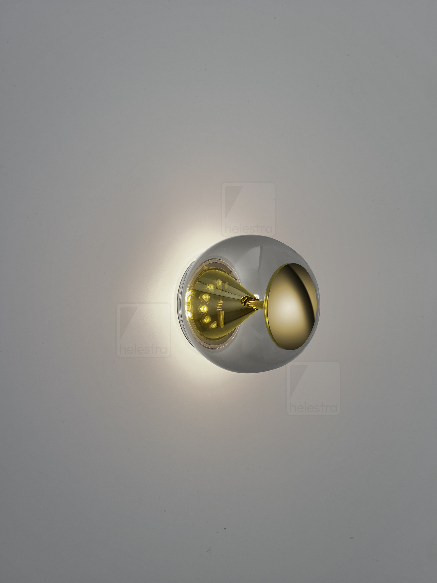 Helestra PINO  Wandleuchte Deckenleuchte Aluminium blankmessing