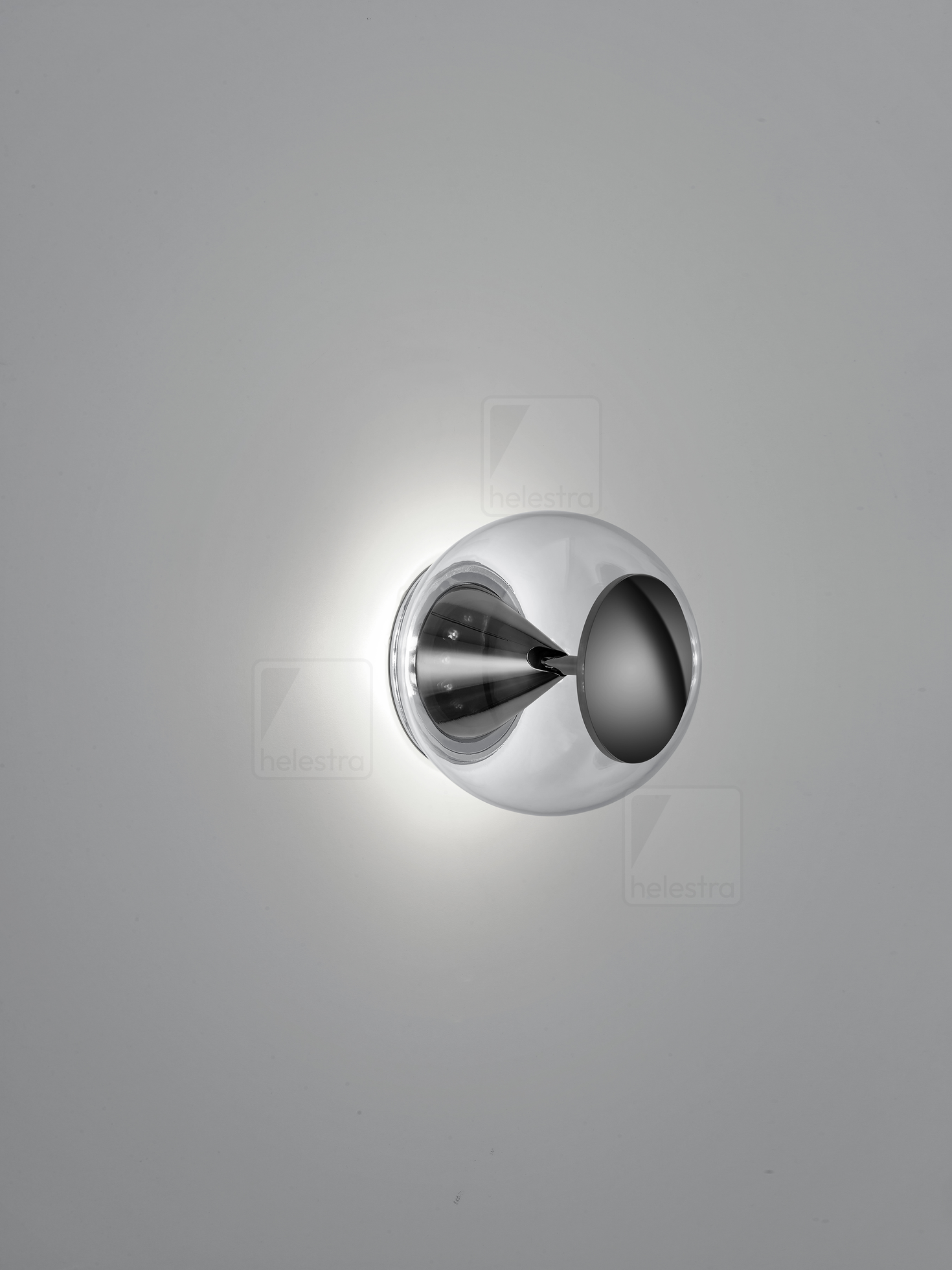 Helestra PINO  Wandleuchte Deckenleuchte Aluminium schwarzchrom