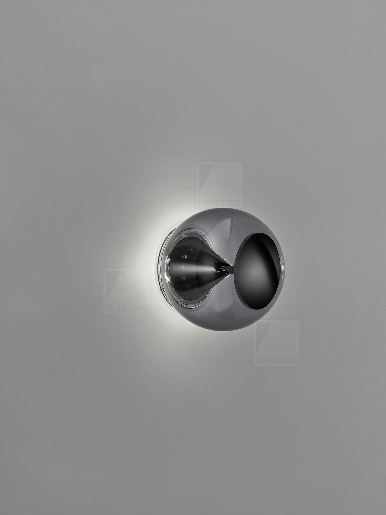 Helestra PINO  Wandleuchte Deckenleuchte Aluminium schwarzchrom