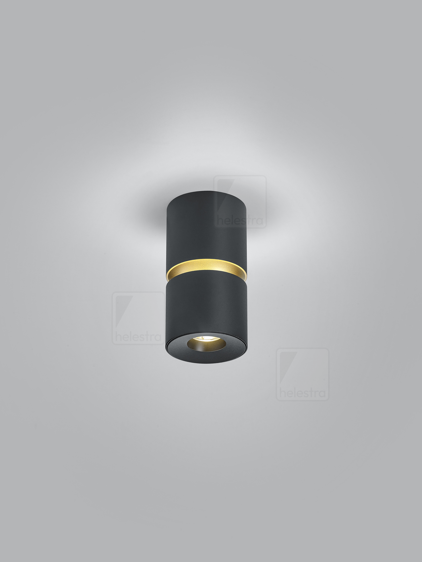 Helestra ROK  Plafonnier aluminium noir - or