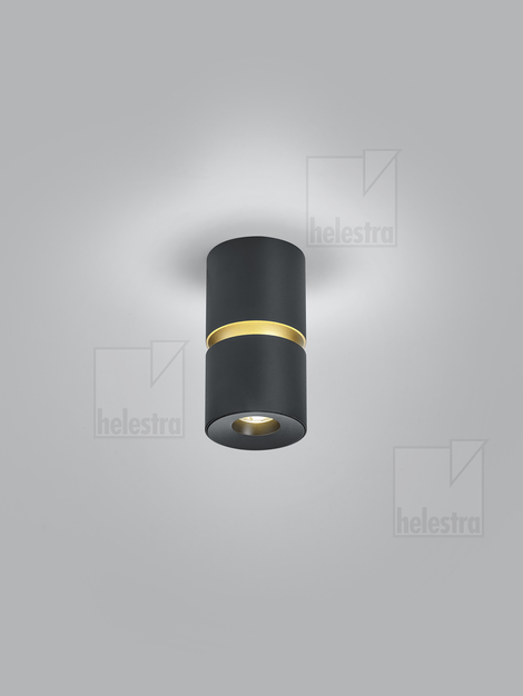 Helestra ROK  Plafonnier aluminium noir - or