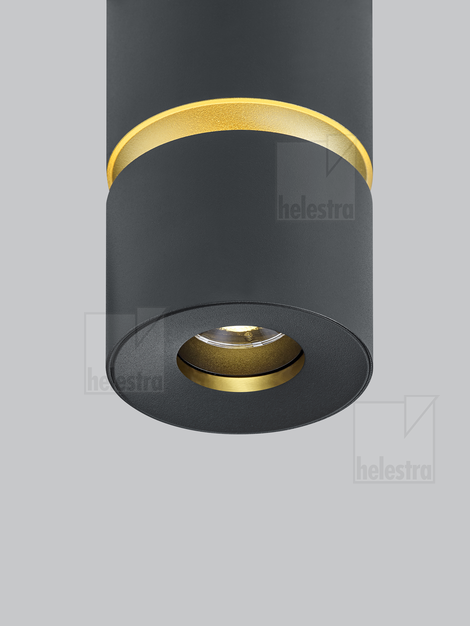 Helestra ROK  Plafonnier aluminium noir - or