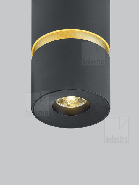 Helestra ROK  Plafonnier aluminium noir - or