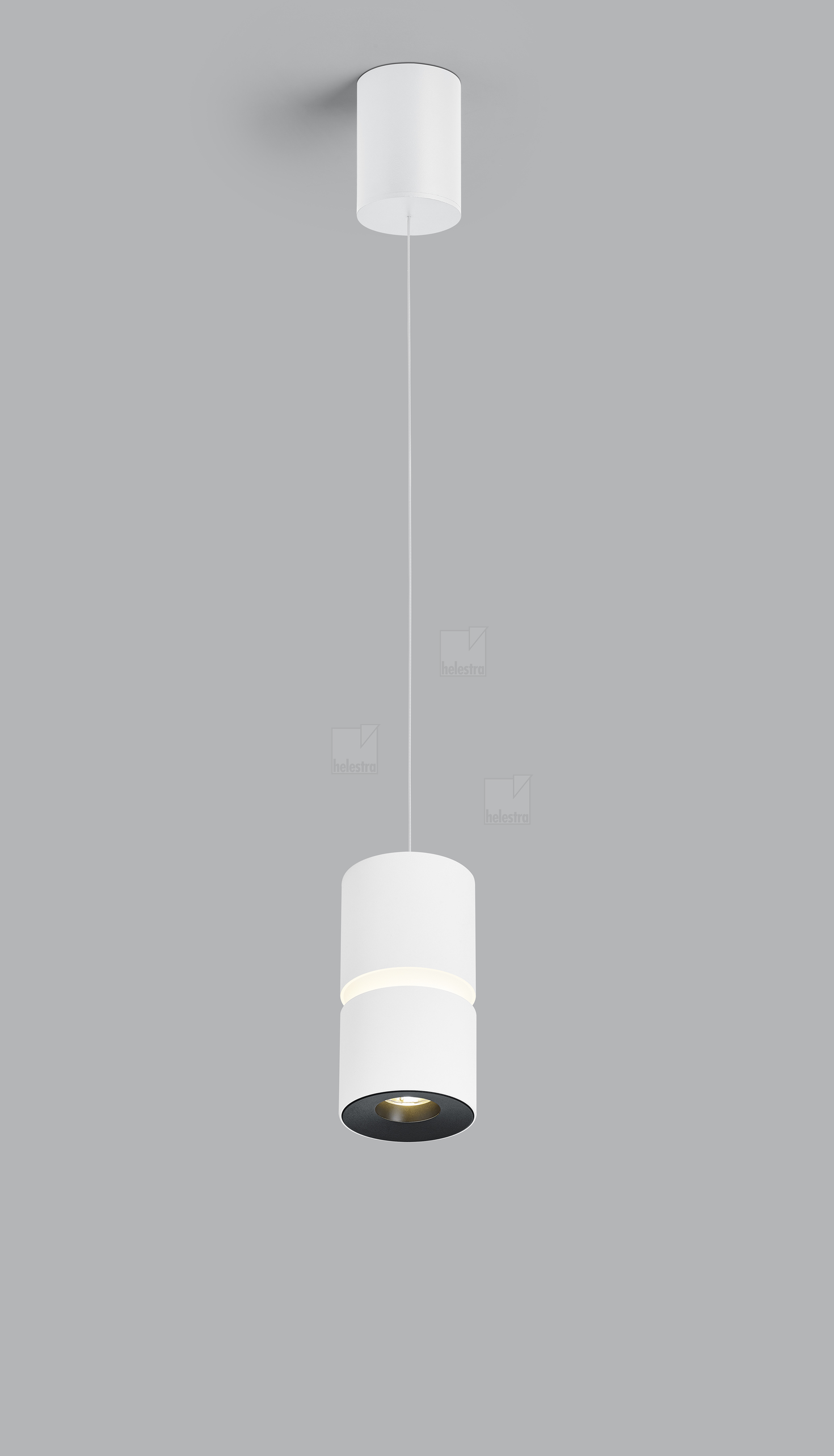 Helestra ROK  pendant luminaire aluminium mat white