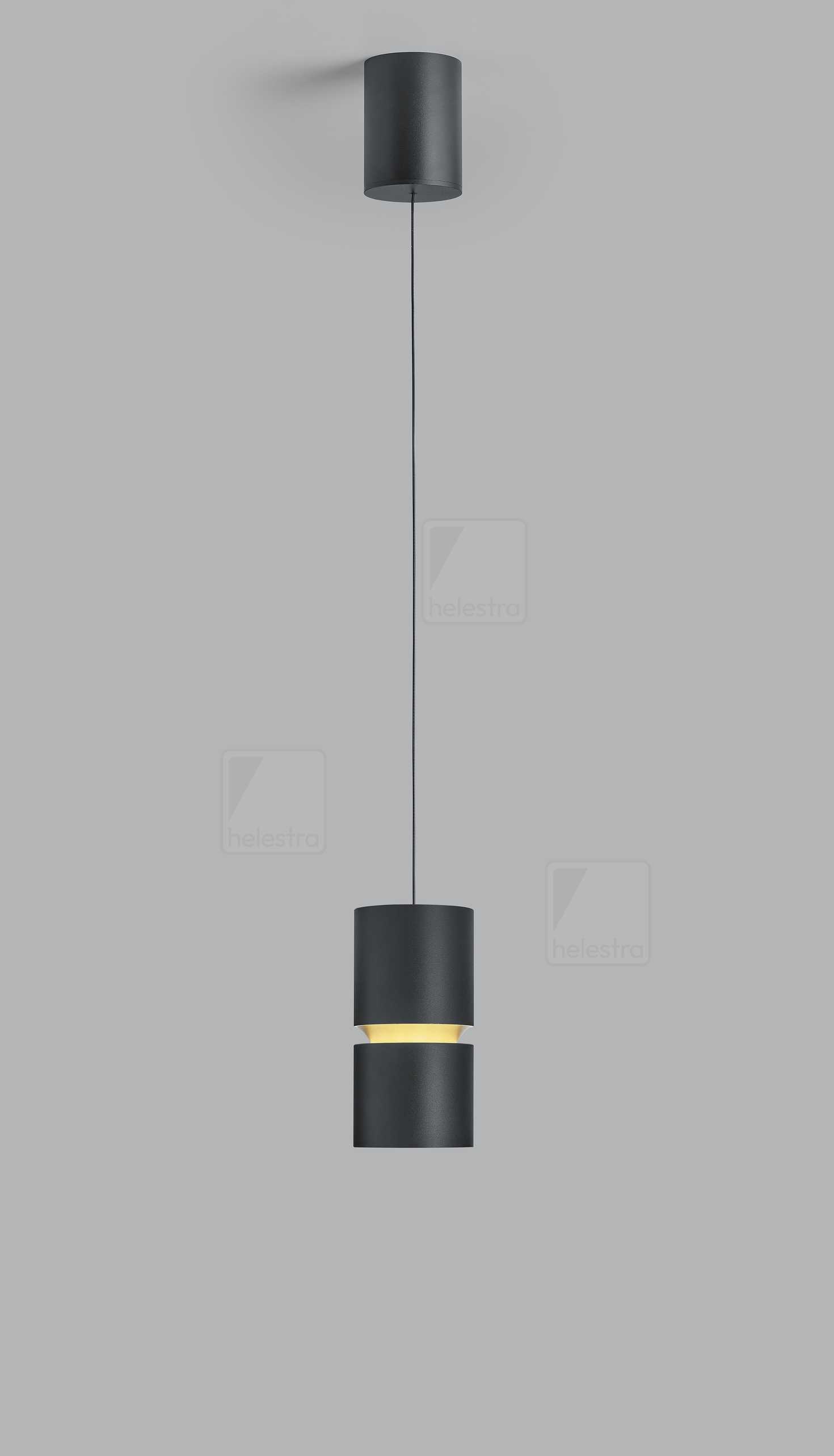 Helestra ROK  suspension lumineuse aluminium noir - or