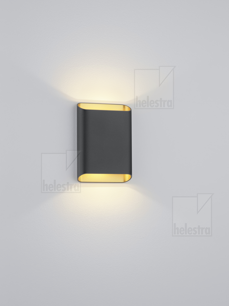 Helestra TOCO  Wandleuchte Aluminium schwarz - gold