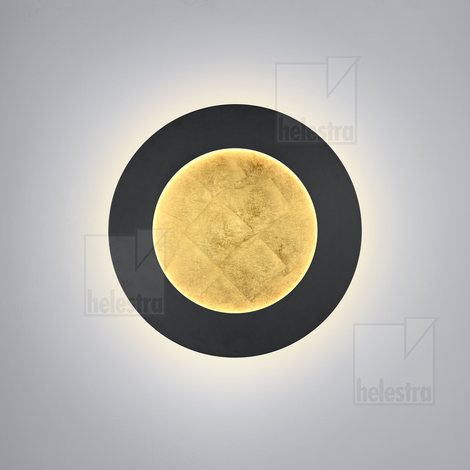 Helestra TURA Wand-/Deckenleuchte Stahl schwarz - gold