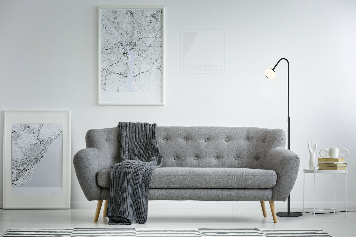 Helestra BONO  lampadaire aluminium noir mat