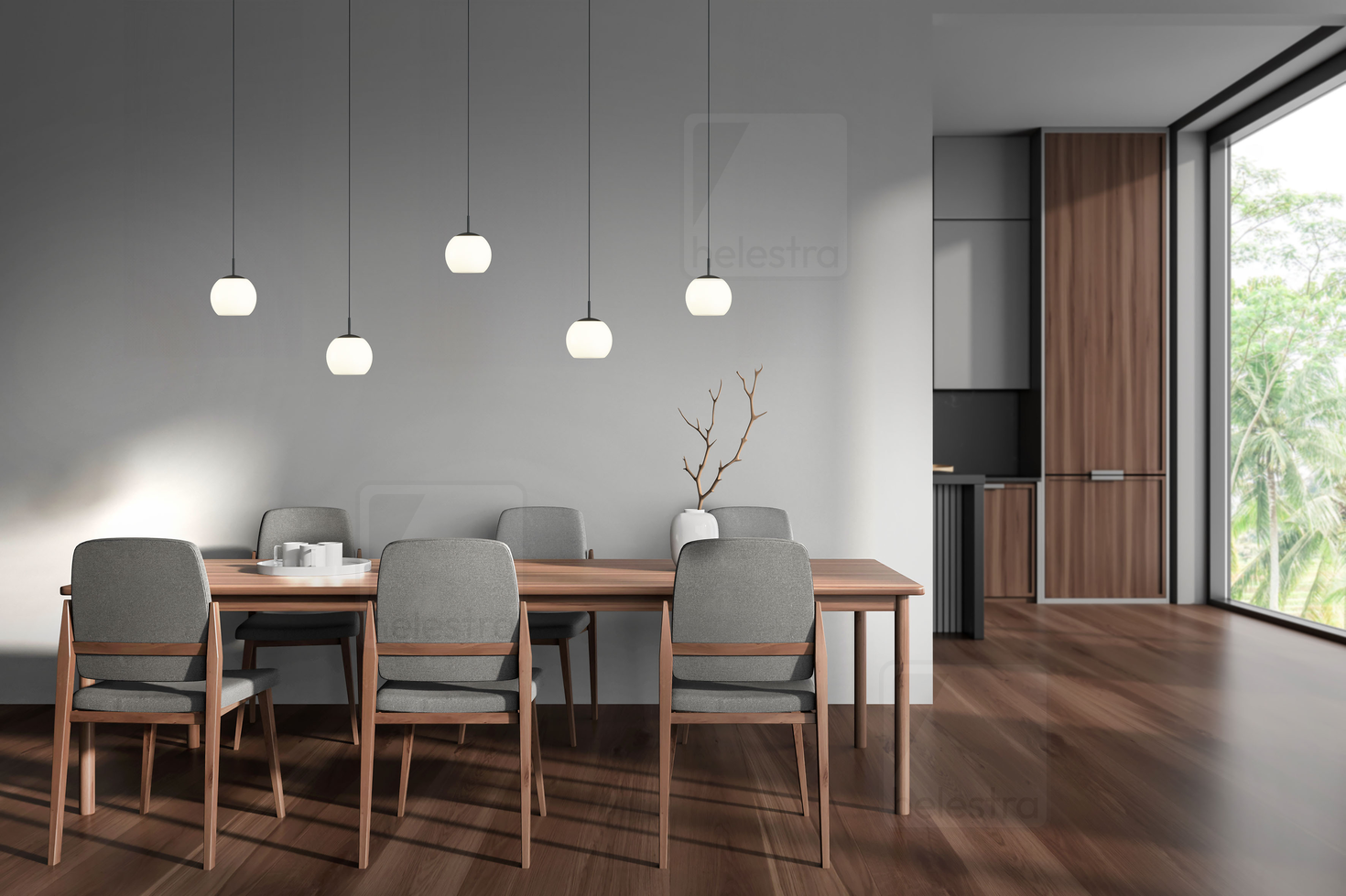 Helestra BONO  suspension lumineuse aluminium noir mat