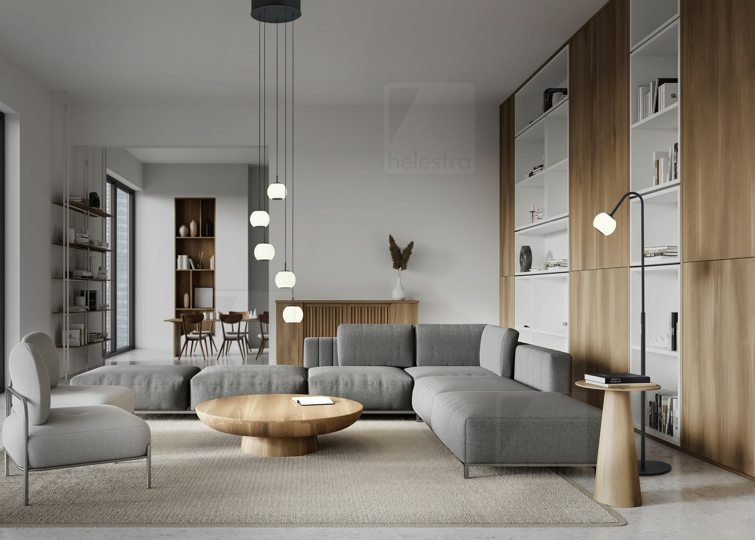 Helestra BONO  lampadaire aluminium noir mat