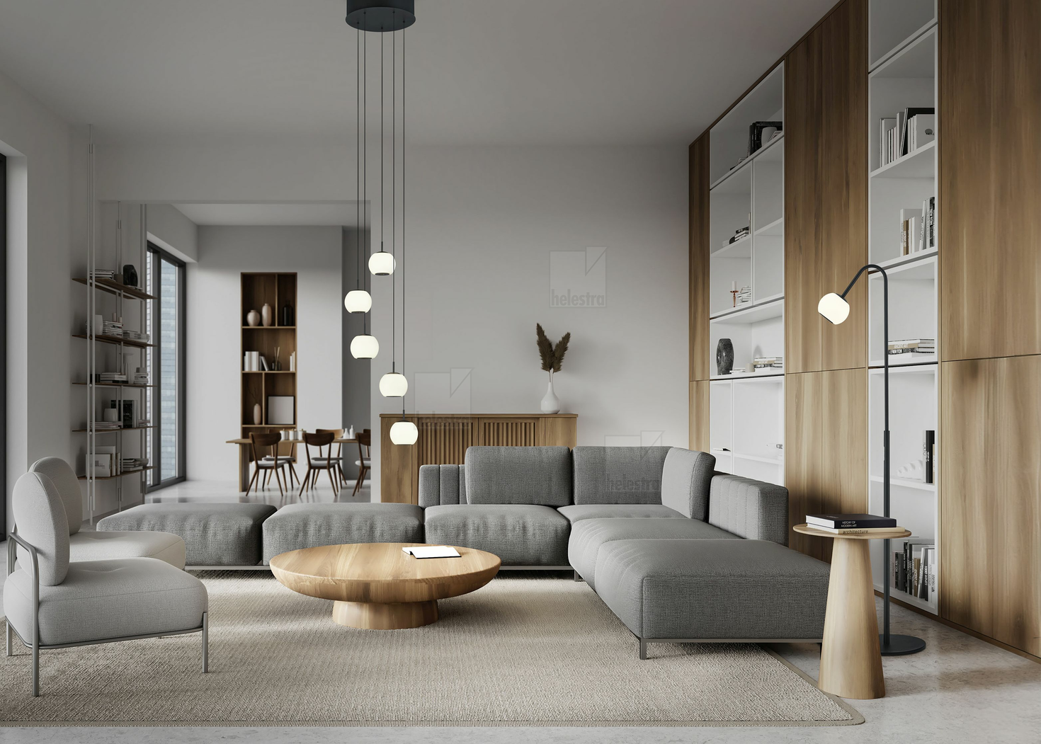 Helestra BONO  Stehleuchte Aluminium mattschwarz