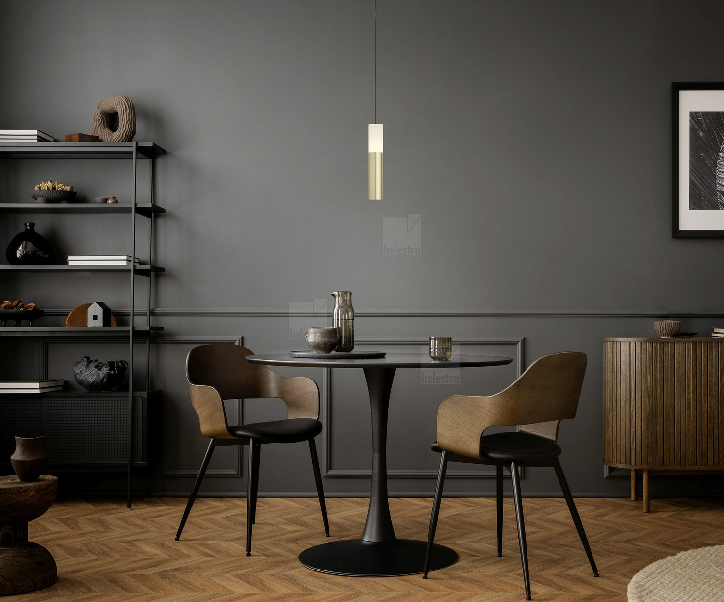 Helestra LIDOS  suspension lumineuse aluminium noir - or