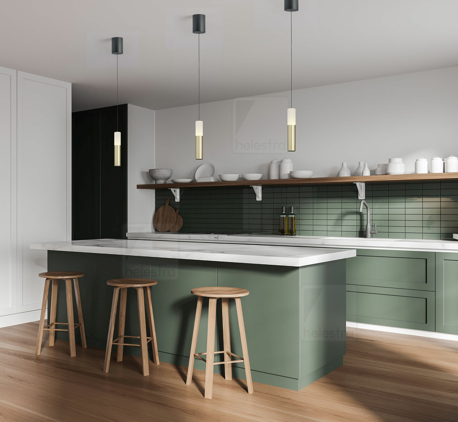 Helestra LIDOS  Pendelleuchte Aluminium schwarz - gold