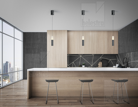 Helestra LIDOS  Pendelleuchte Aluminium schwarzchrom