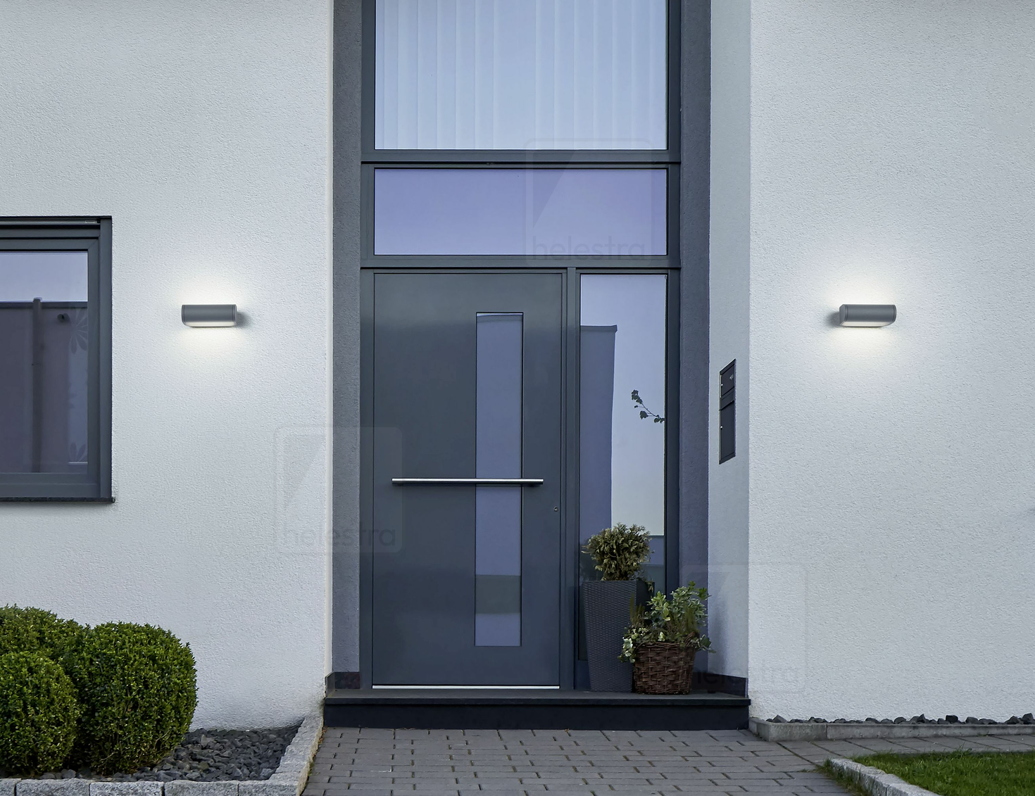 Helestra LUZ44  lampada a parete alluminio grafite