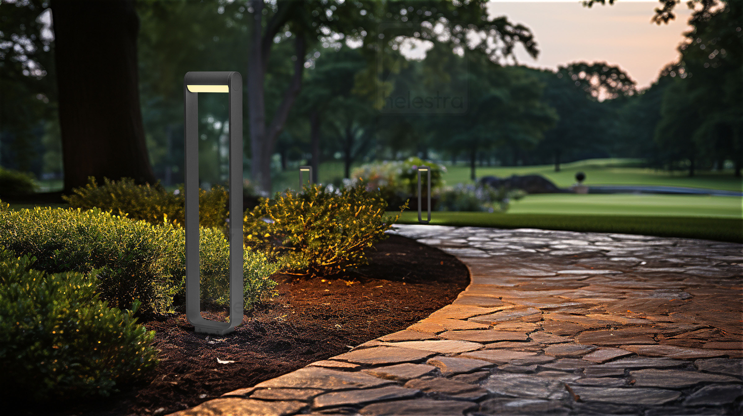 Helestra LUZ44  borne lumineuse aluminium graphite