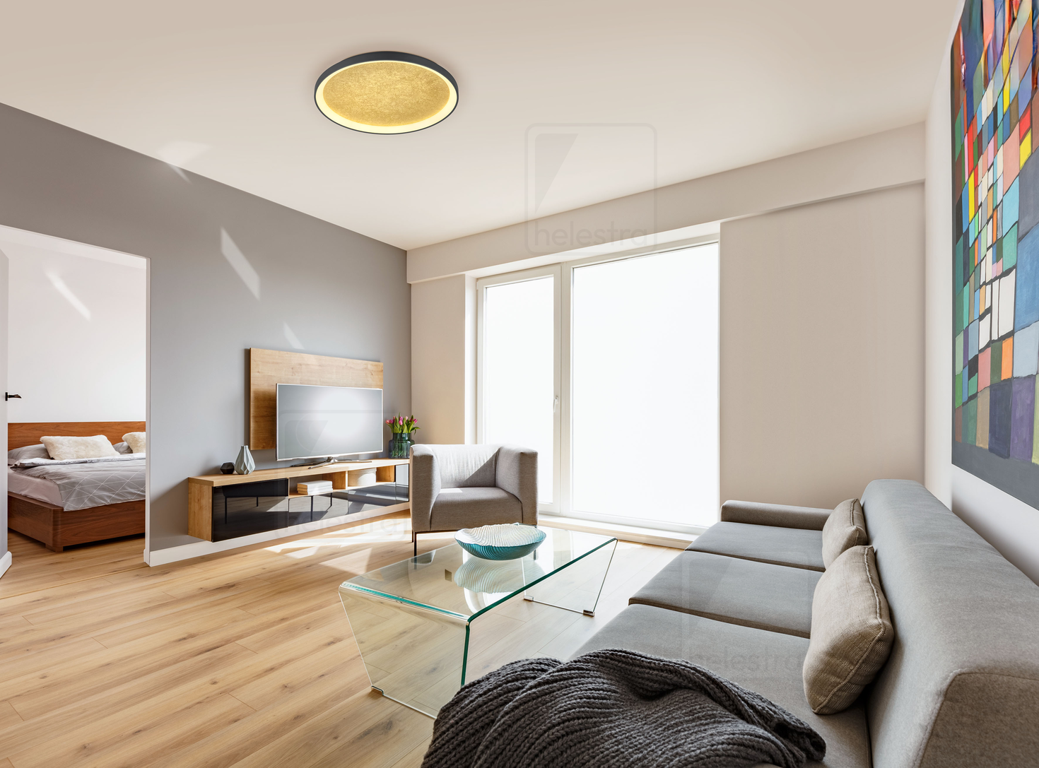 Helestra MORI  ceiling luminaire steel black -gold