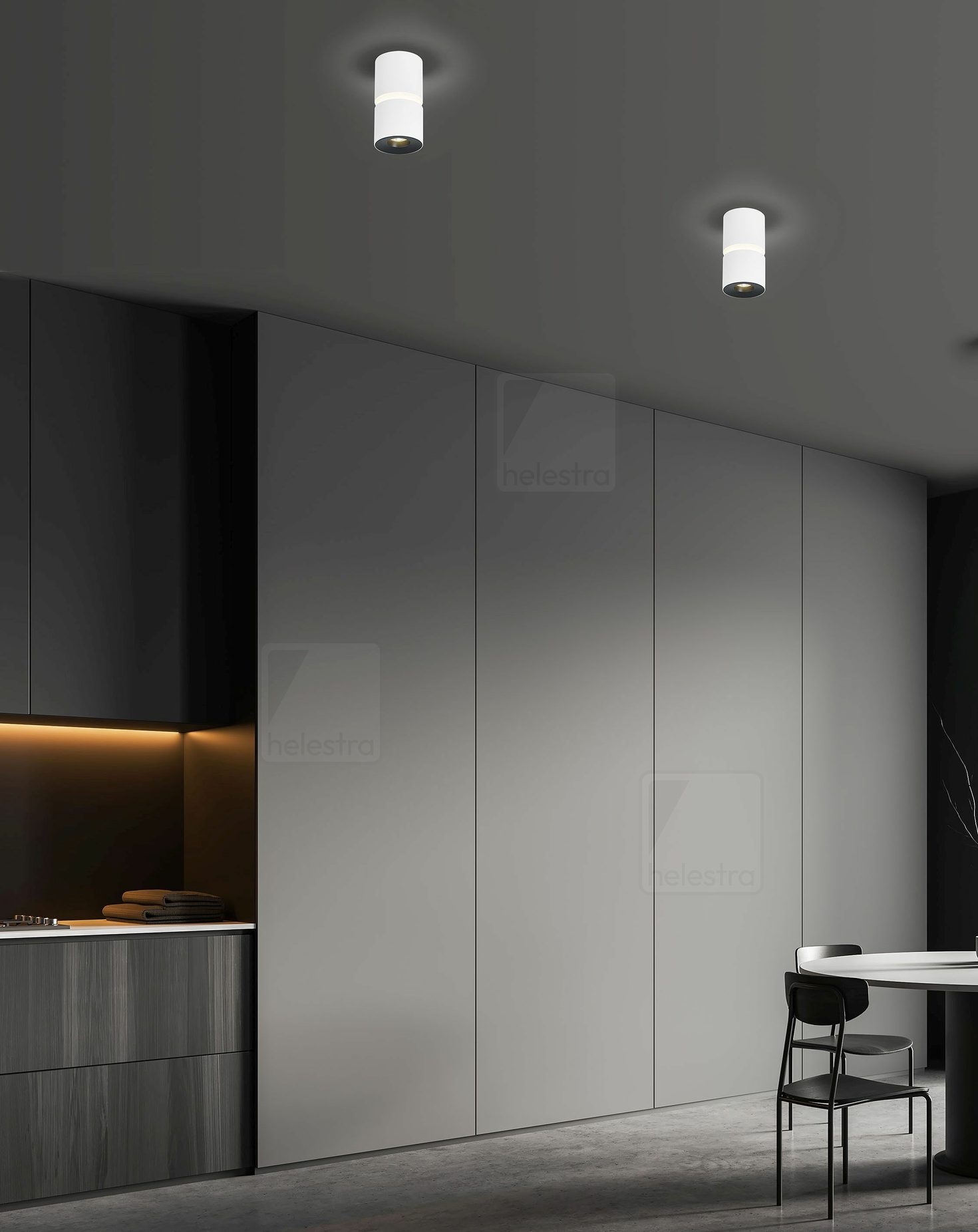 Helestra ROK  Plafonnier aluminium blanc mat