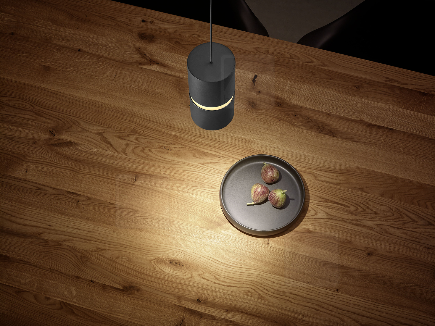 Helestra ROK  suspension lumineuse aluminium noir - or