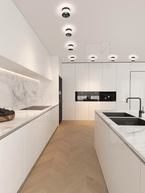 Helestra SOU  Deckenleuchte Aluminium mattschwarz