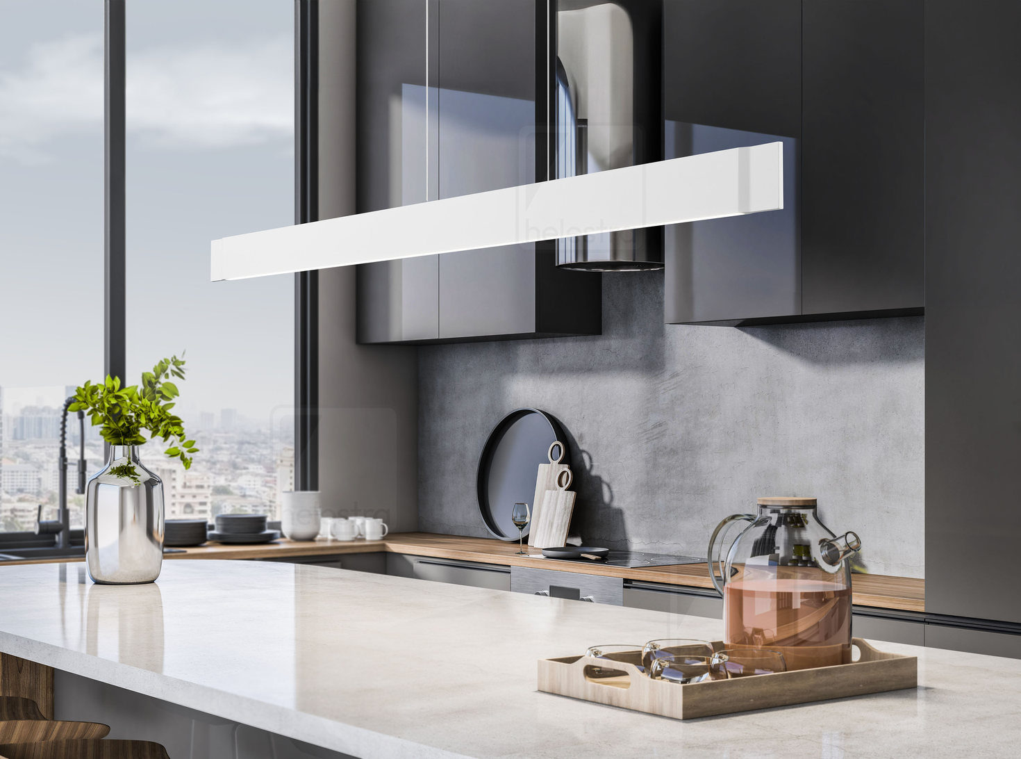 Helestra VANA  suspension lumineuse aluminium blanc mat