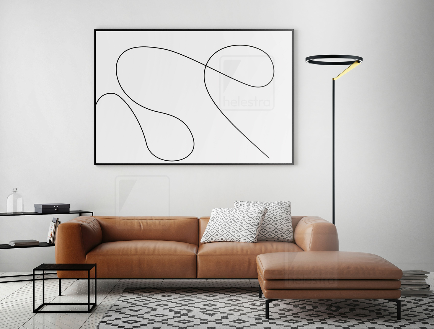 Helestra CHAZ  floor luminaire aluminium black -gold