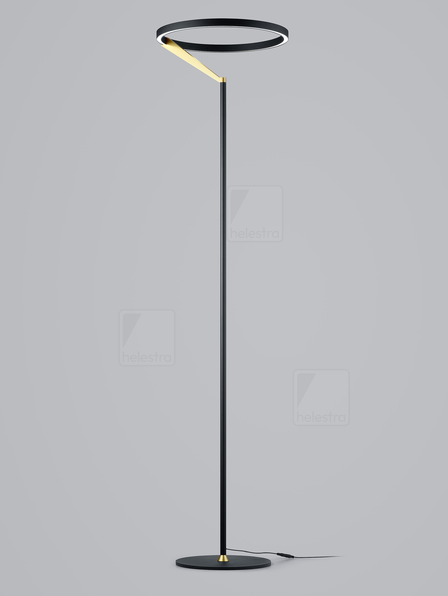 Helestra CHAZ  floor luminaire aluminium black -gold