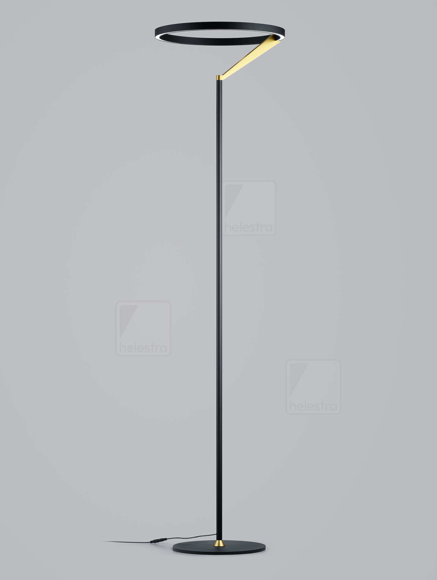 Helestra CHAZ  floor luminaire aluminium black -gold