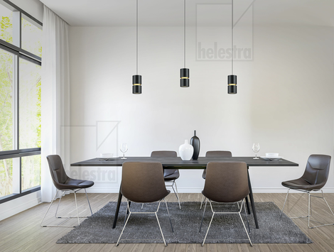 Helestra ROK  Pendelleuchte Aluminium schwarz - gold