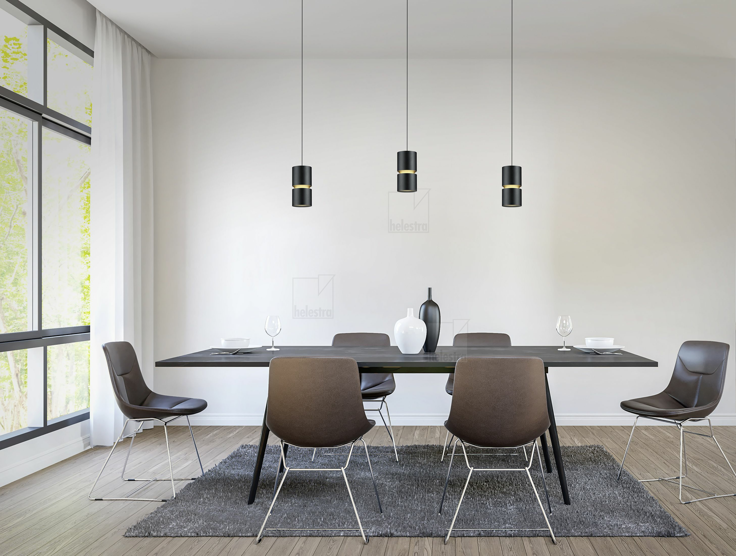 Helestra ROK  pendant luminaire aluminium black -gold