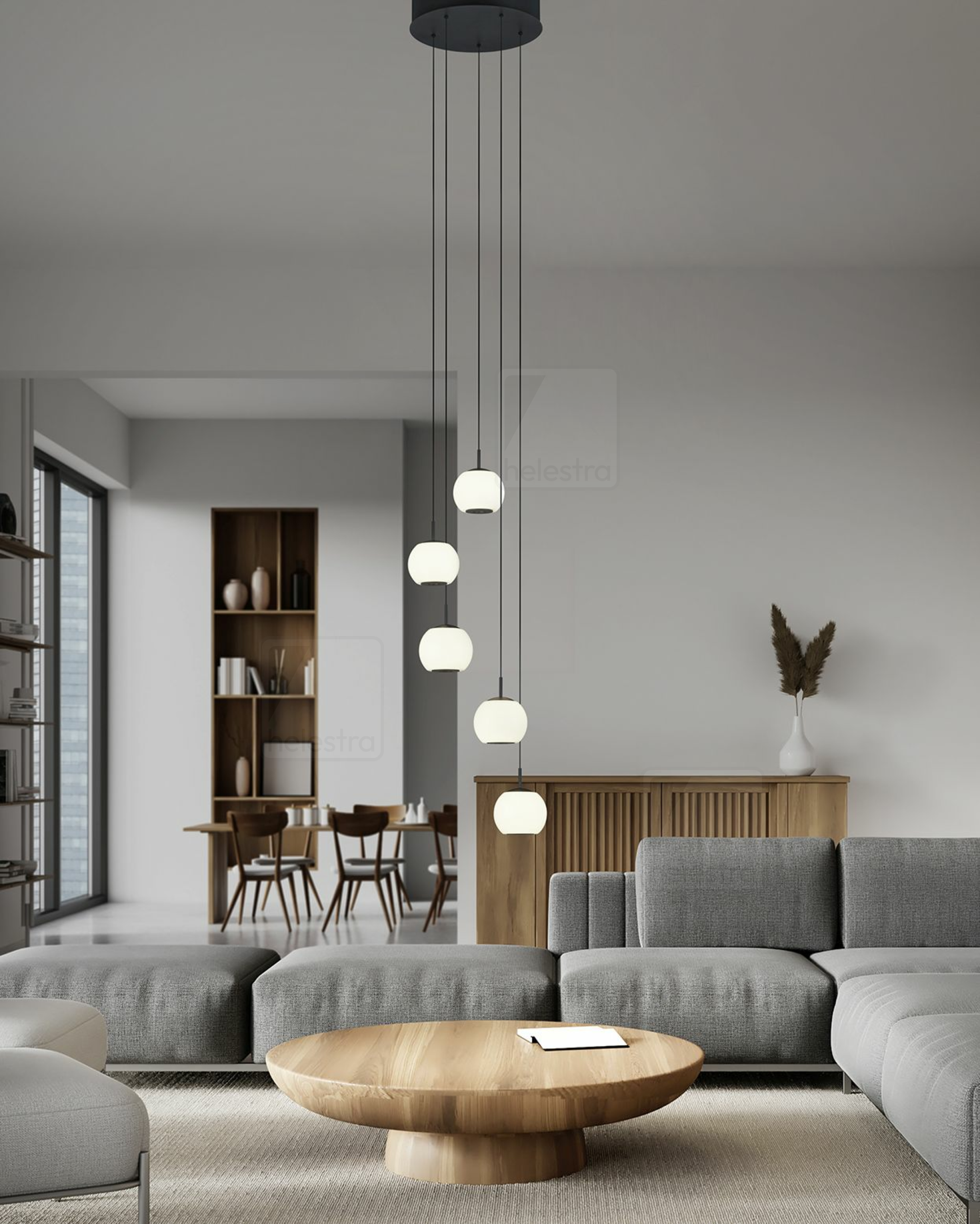 Helestra BONO  suspension lumineuse aluminium noir mat