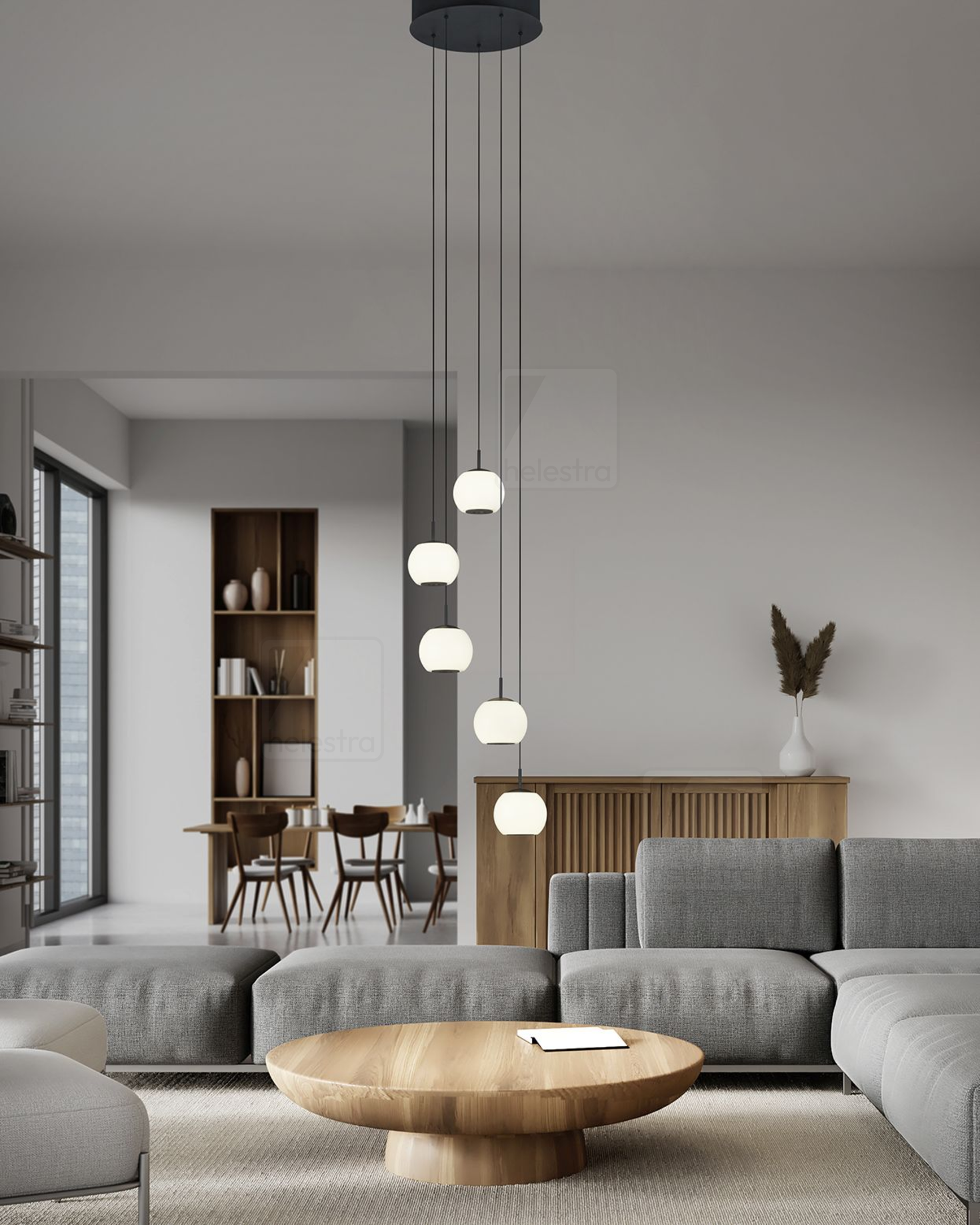 Helestra BONO  pendant luminaire aluminium mat black
