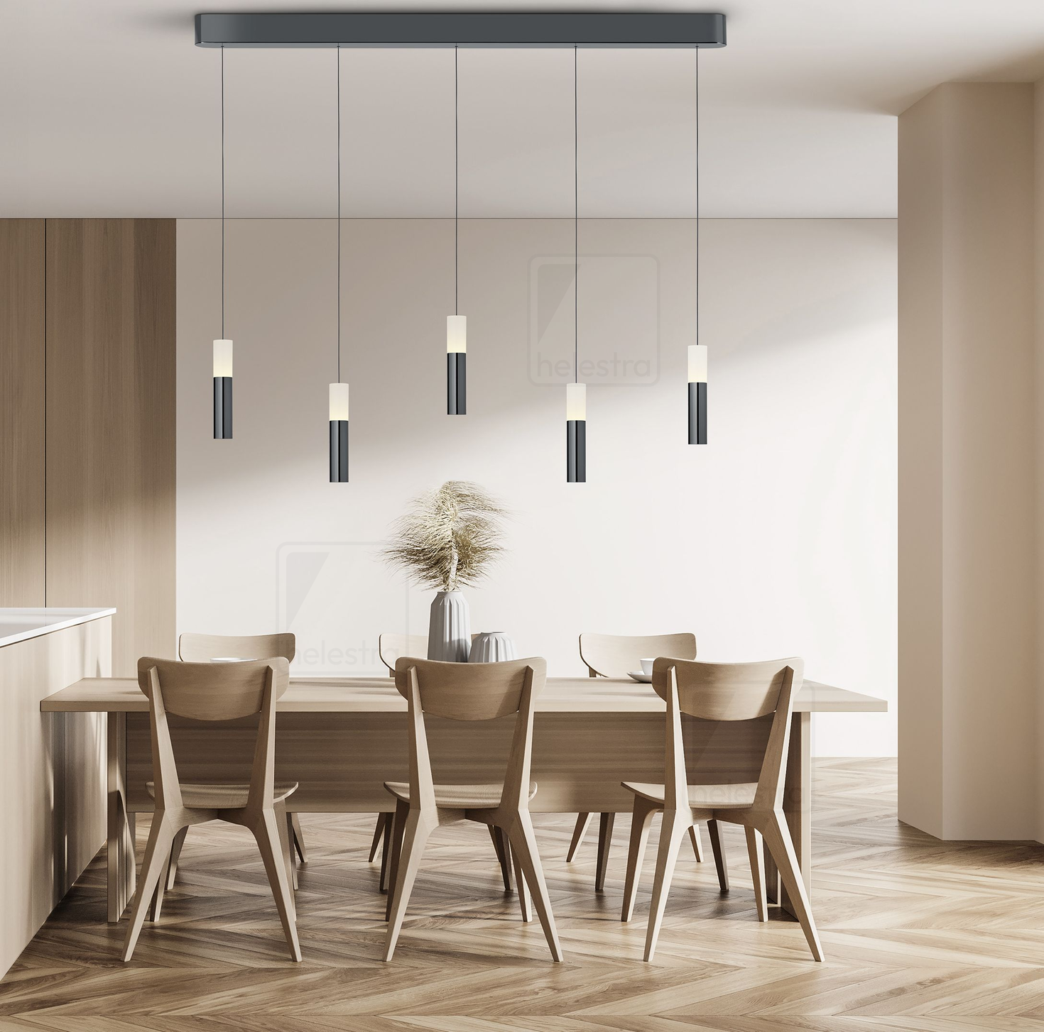 Helestra LIDOS  Pendelleuchte Aluminium schwarzchrom