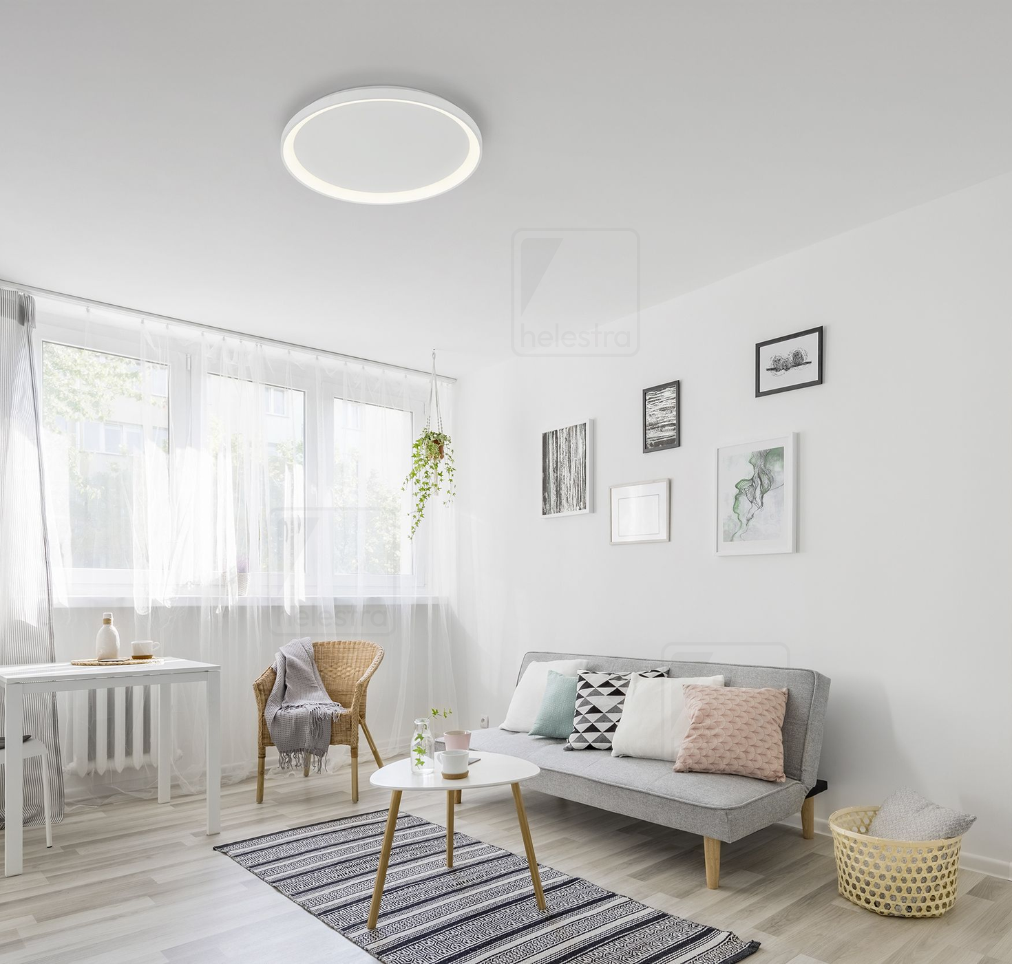 Helestra MORI  ceiling luminaire steel mat white