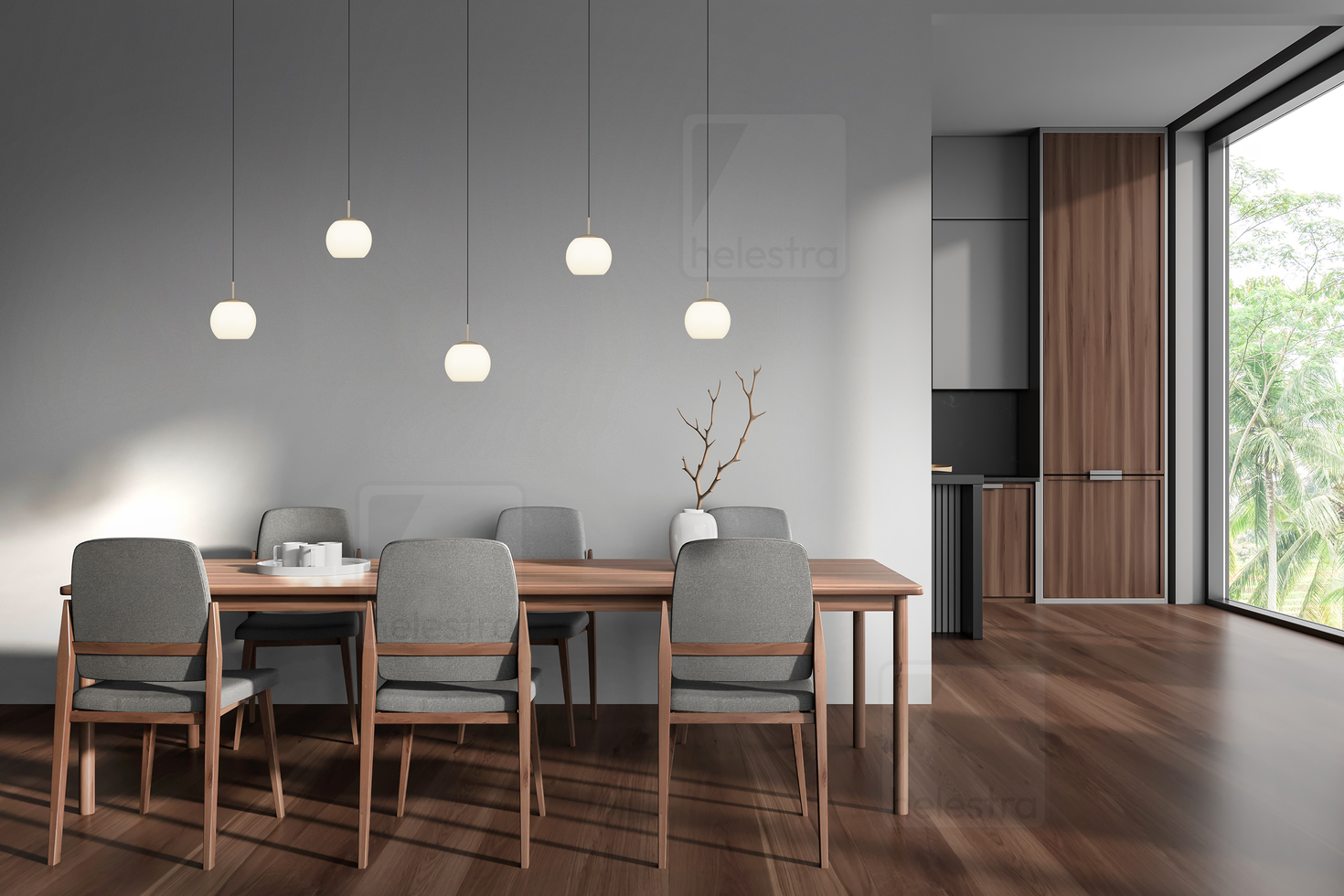 Helestra BONO  suspension lumineuse aluminium Café 