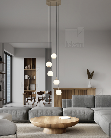 Helestra BONO  Pendelleuchte Aluminium coffee