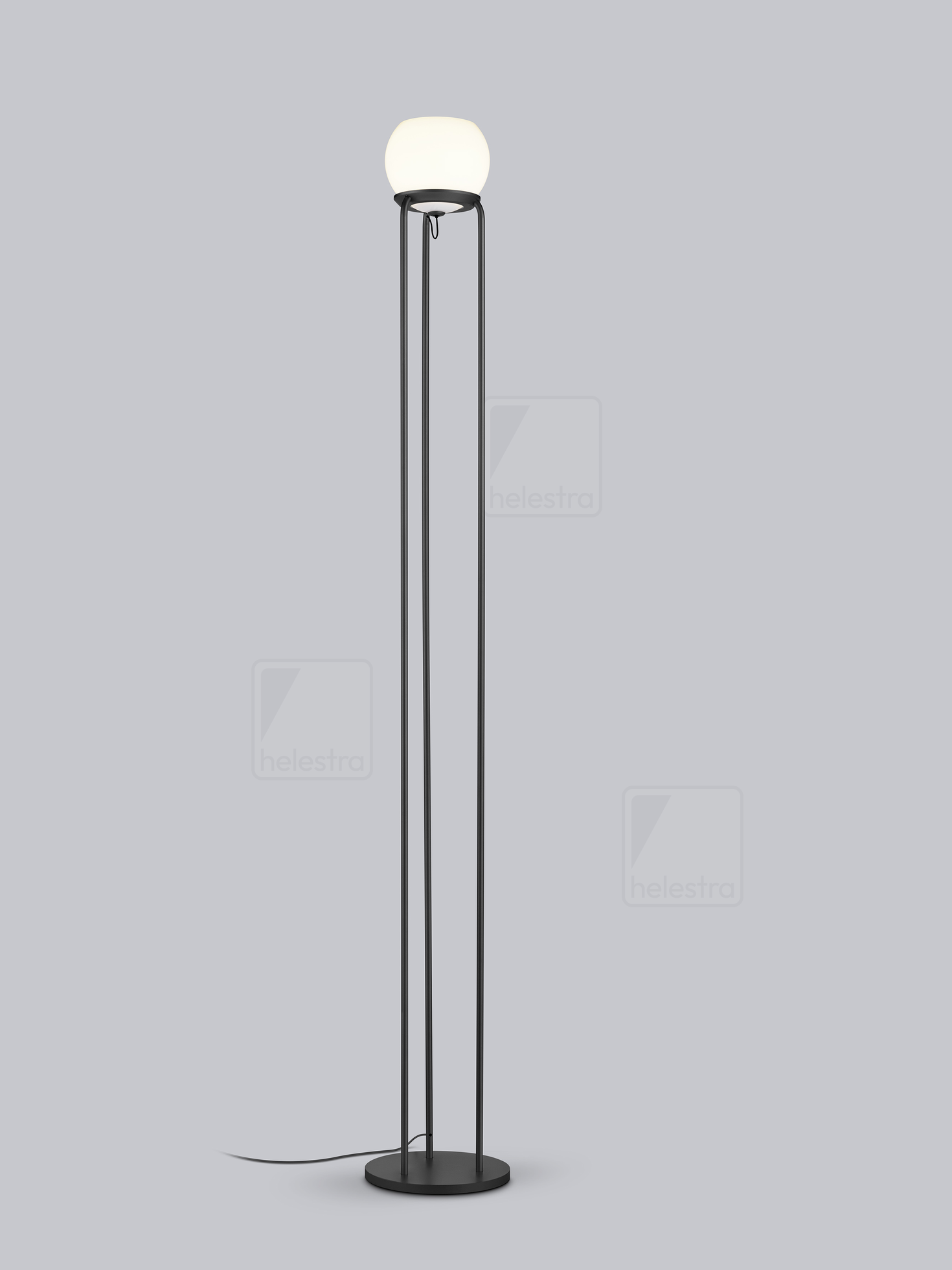 Helestra BONO  floor luminaire steel mat black