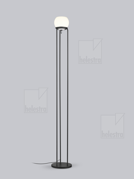 Helestra BONO  floor luminaire steel mat black