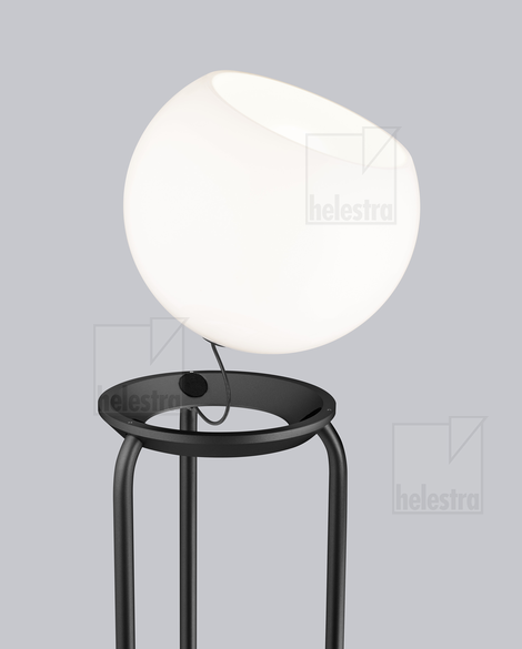 Helestra BONO  floor luminaire steel mat black