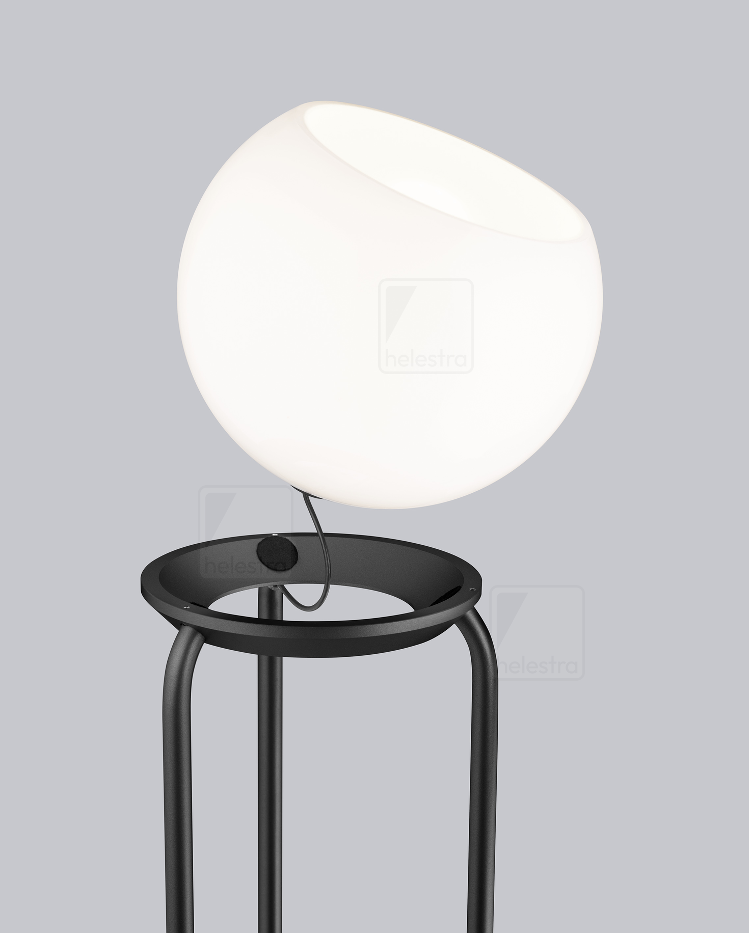 Helestra BONO  floor luminaire steel mat black