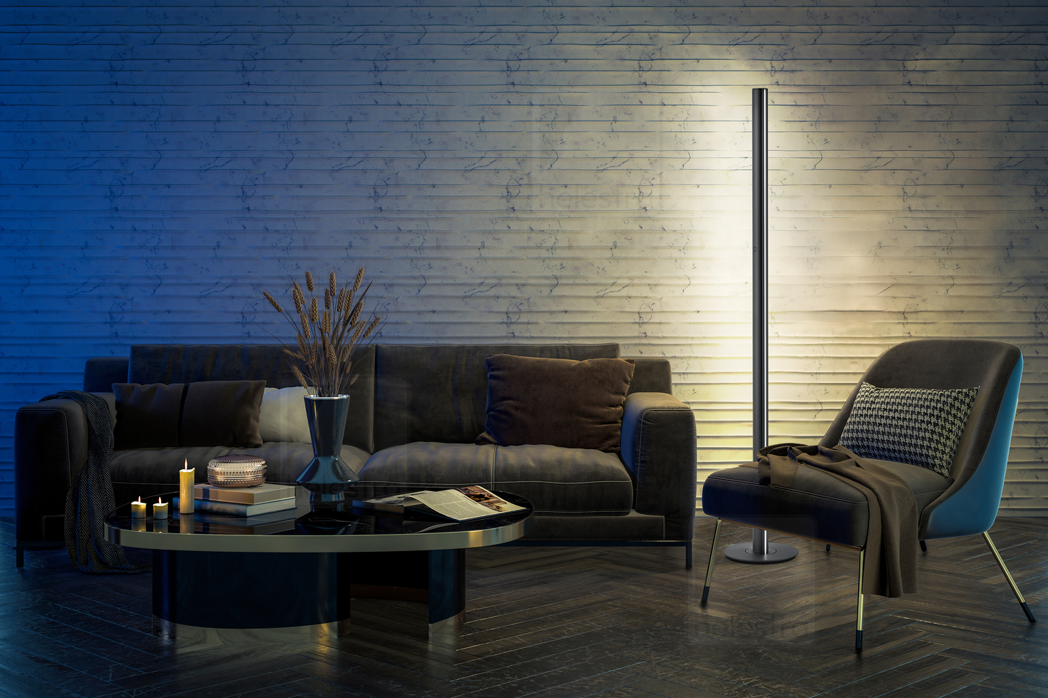 Helestra CIS  floor luminaire aluminium mat black