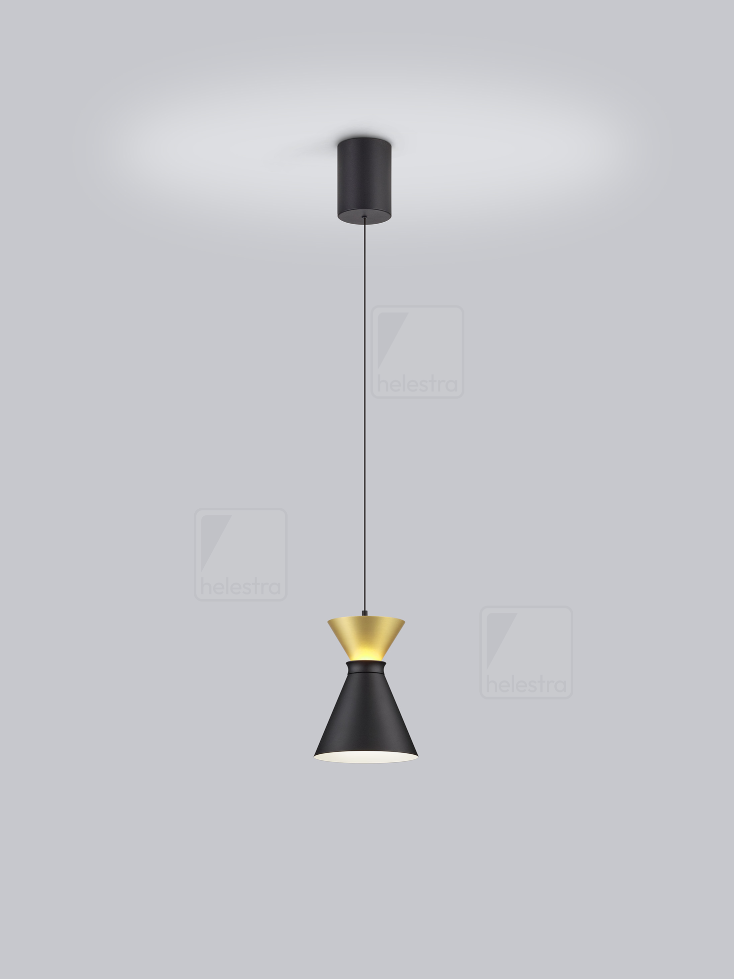 Helestra LUK  suspension lumineuse aluminium noir - or