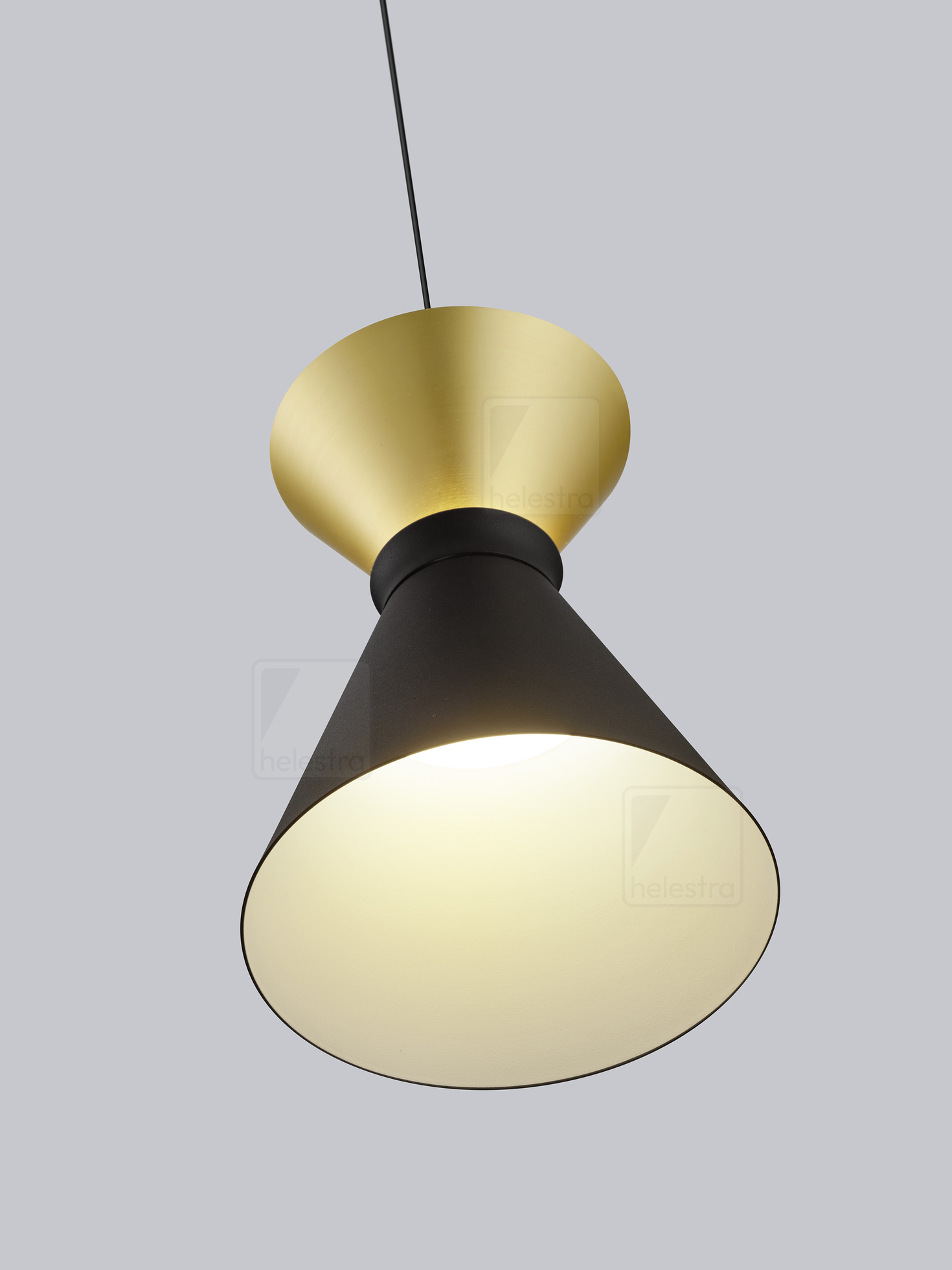 Helestra LUK  suspension lumineuse aluminium noir - or
