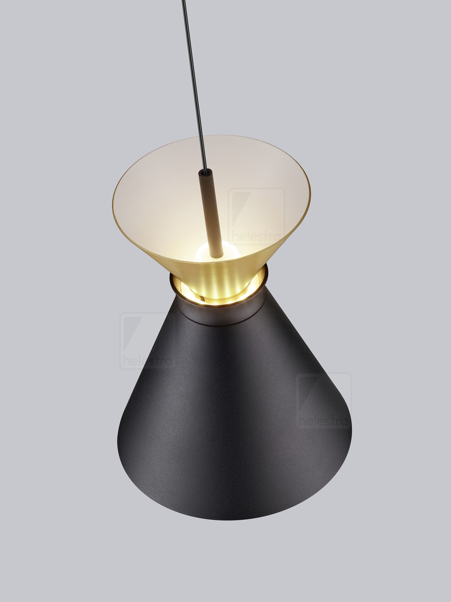 Helestra LUK  suspension lumineuse aluminium noir - or