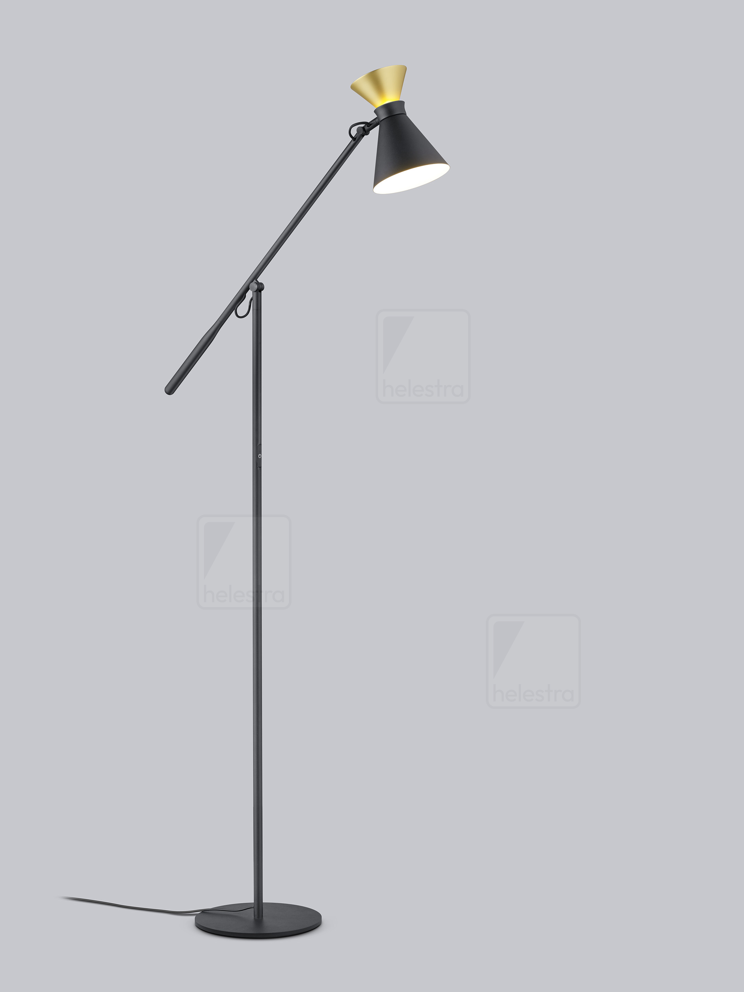 Helestra LUK  lampadaire aluminium noir - or