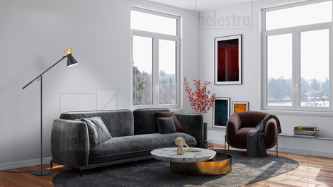 Helestra LUK  floor luminaire aluminium black -gold