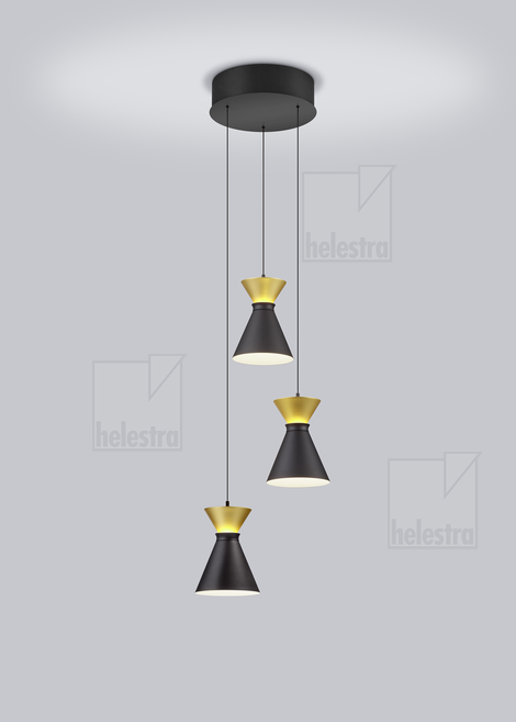 Helestra LUK  pendant luminaire aluminium black -gold