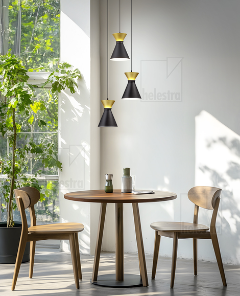 Helestra LUK  pendant luminaire aluminium black -gold