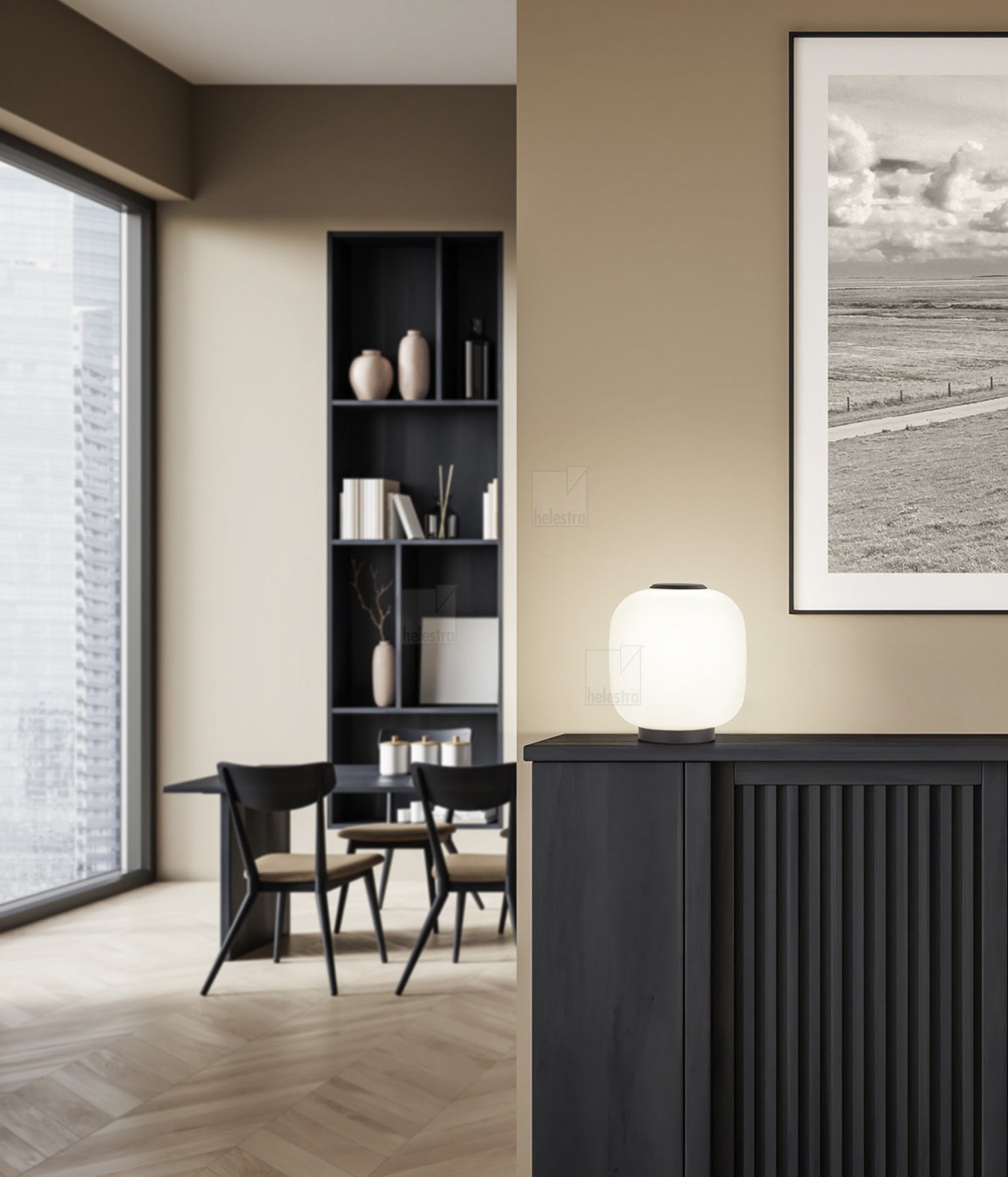 Helestra MILO  lampe de table aluminium noir mat