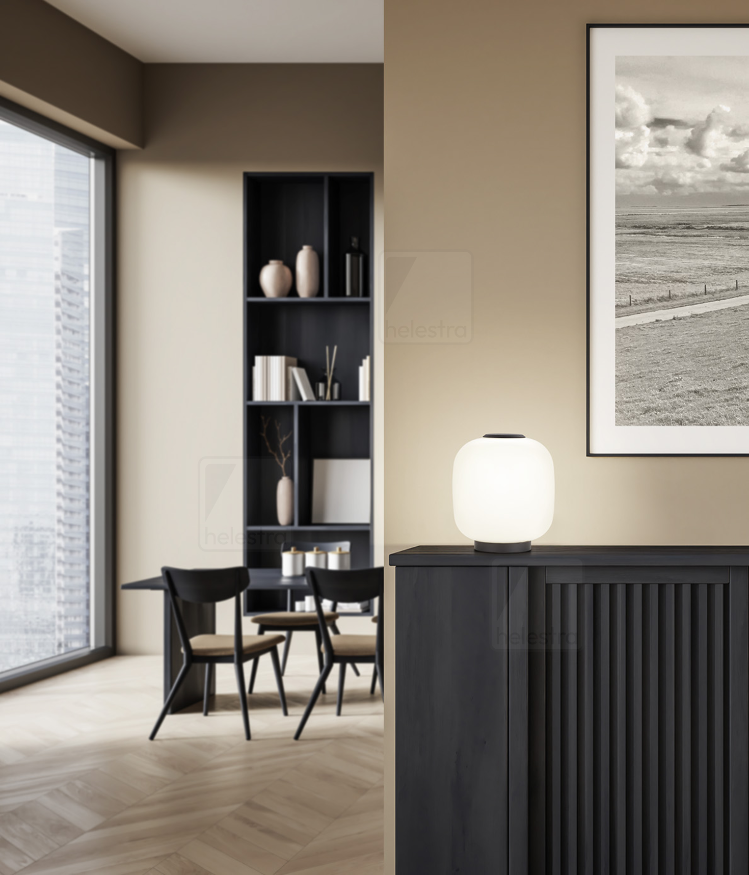 Helestra MILO  lampe de table aluminium noir mat